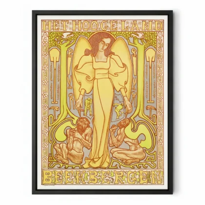 Vintage Jan Toorop Art Nouveau wall art in a modern interior