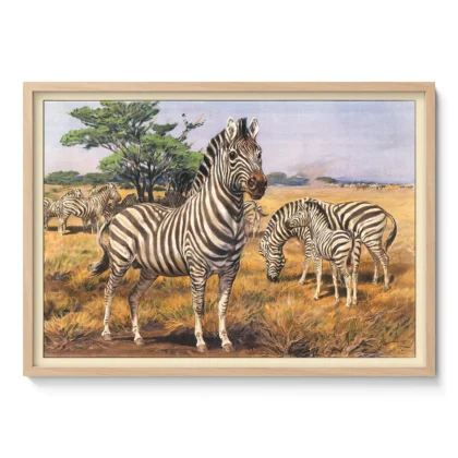 Vintage Zebra Poster – Savanna Wall Art Print