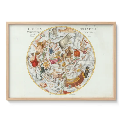 Antique Celestial Constellation Map Wall Art