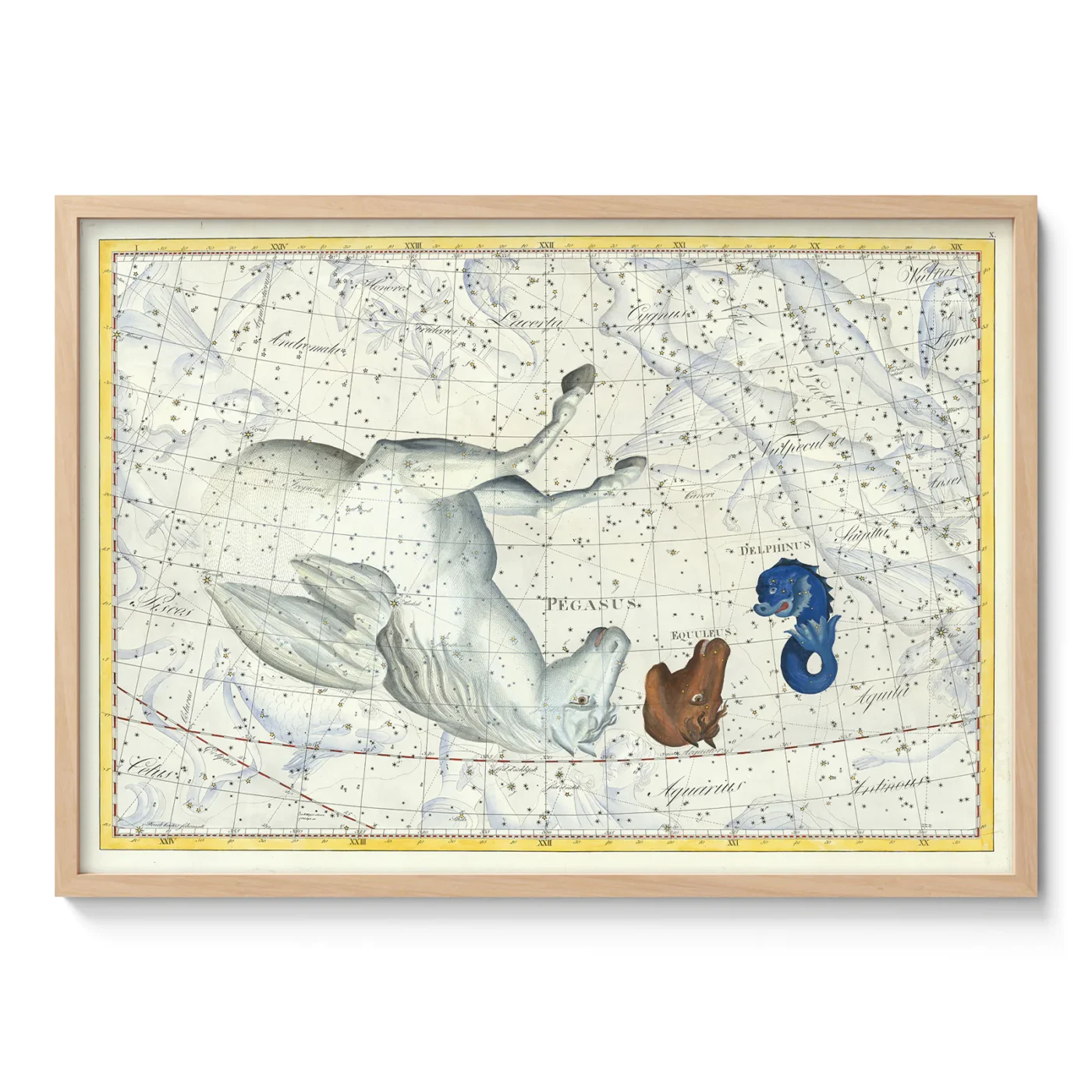 Pegasus constellation poster vintage wall art