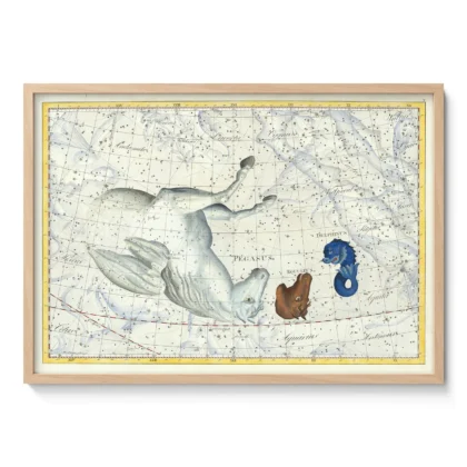 Pegasus constellation poster vintage wall art