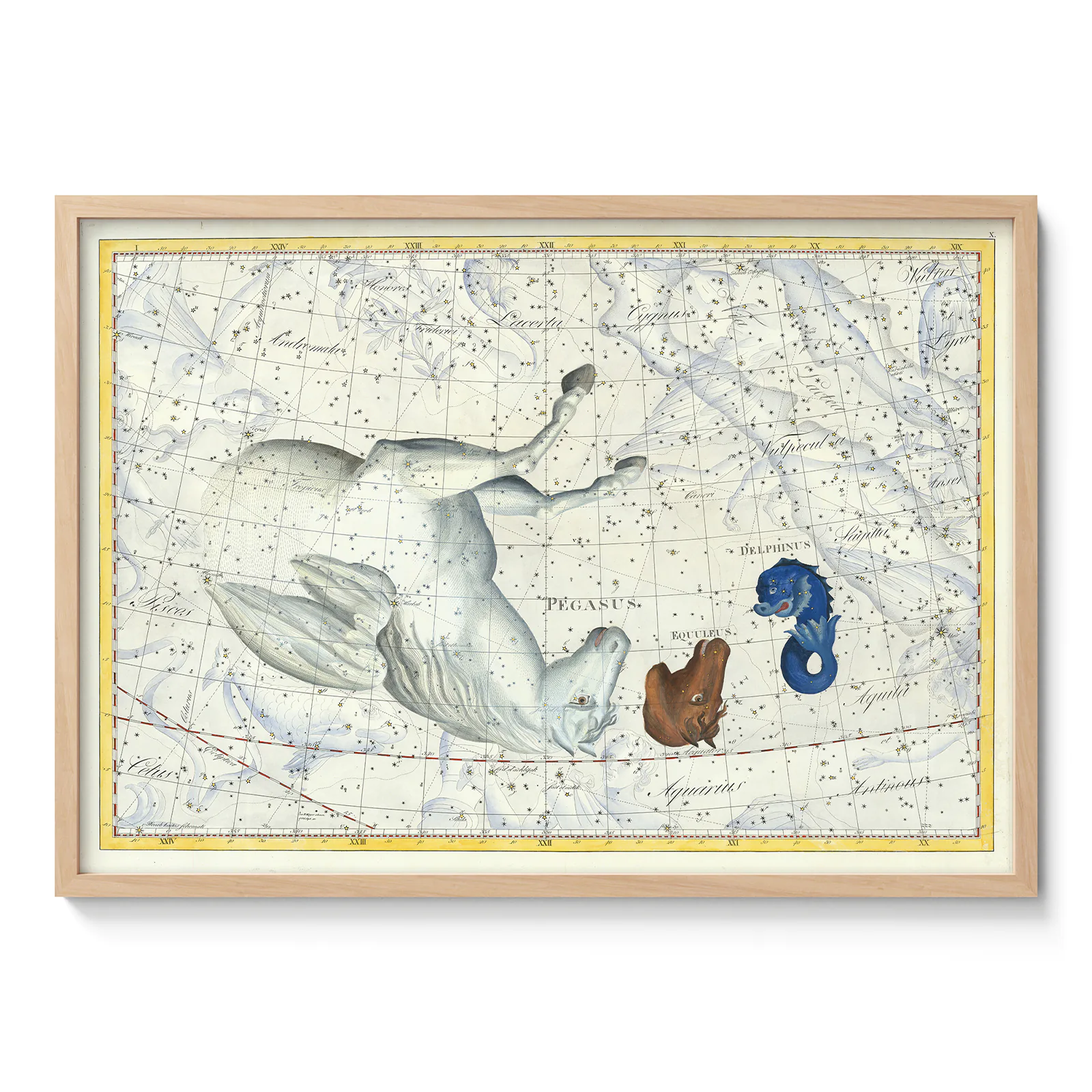 Pegasus constellation poster vintage wall art