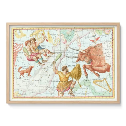 Taurus constellation vintage wall art poster