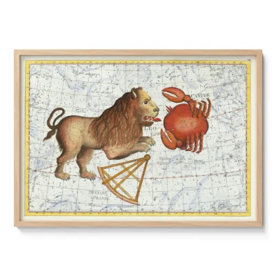 Leo constellation vintage wall art poster