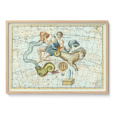 Aquarius constellation vintage wall art poster