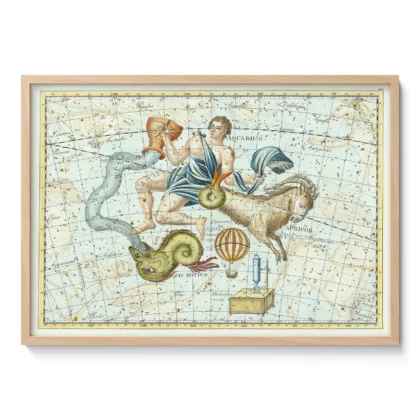 Aquarius constellation vintage wall art poster