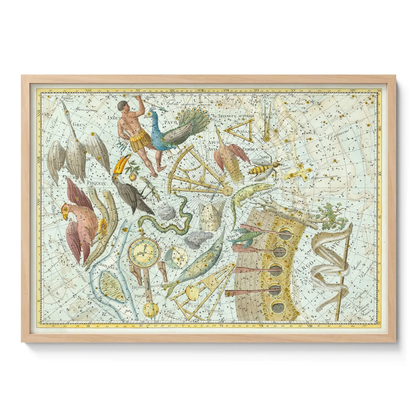 Phoenix constellation vintage wall art poster