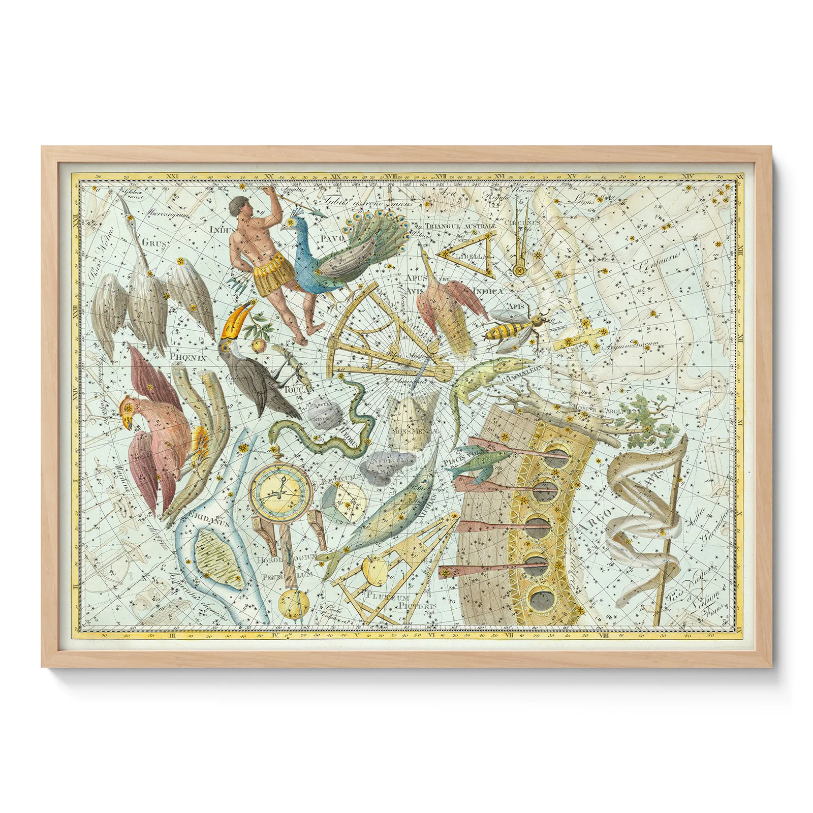 Phoenix constellation vintage wall art poster