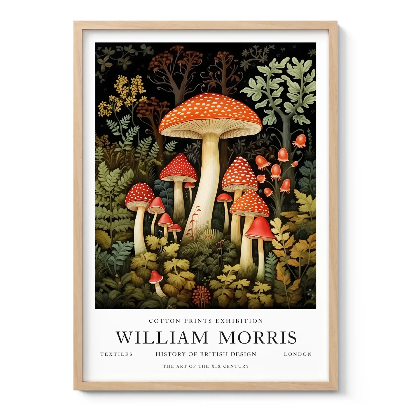 William Morris – Red Mushroom Wall Art