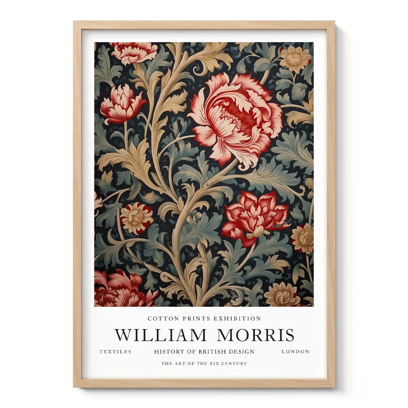 William Morris – Red Flower Wall Art