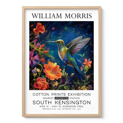 William Morris – Floral Hummingbird Wall Art