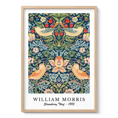 Braškes vagiantys paukščiai – William Morris paveikslas