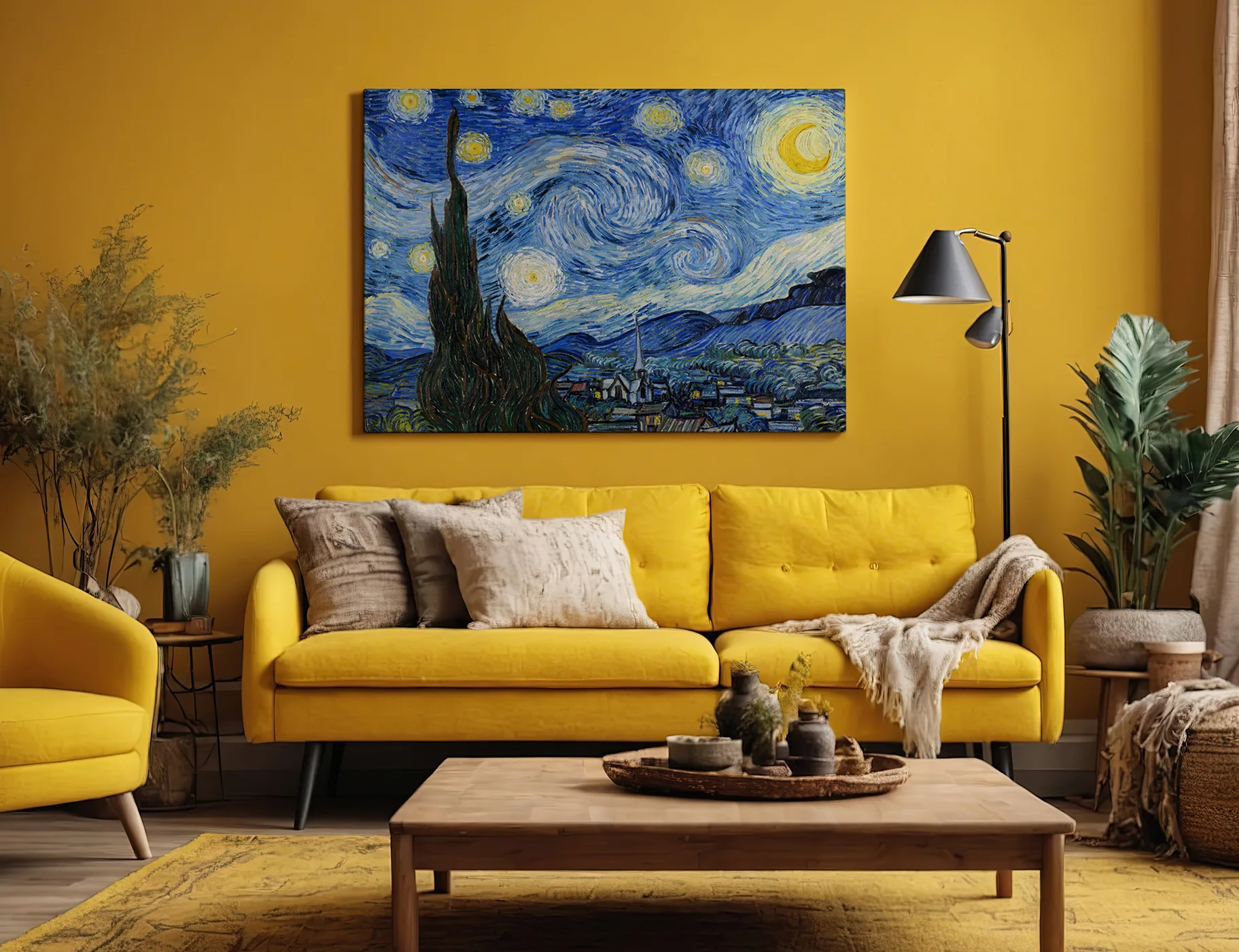 Classic art prints displayed on a gallery wall