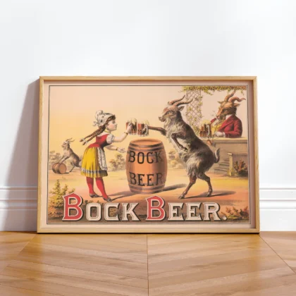 Antique Beer Poster – Vintage Alcohol Advertising Print