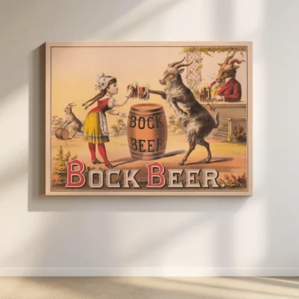 Antique Beer Poster – Vintage Alcohol Advertising Print