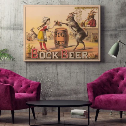 Antique Beer Poster – Vintage Alcohol Advertising Print
