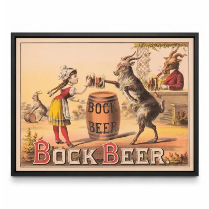 Antique Beer Poster – Vintage Alcohol Advertising Print