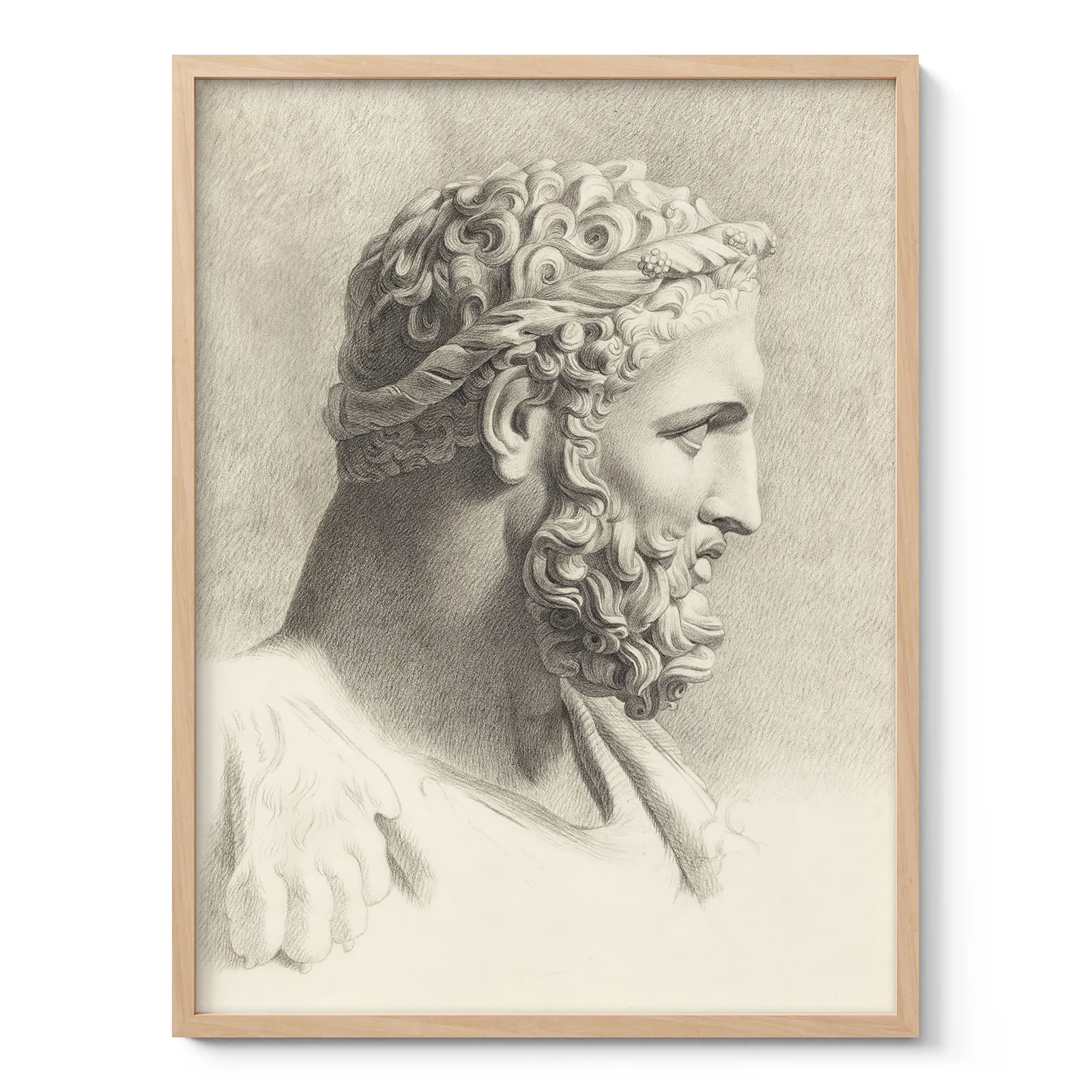 Hercules Wall Art – Antique Drawing by Antonius Bouchout