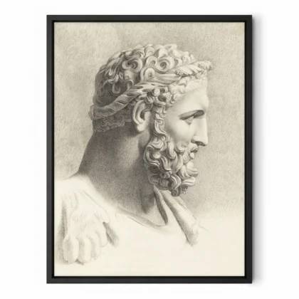 Hercules Wall Art – Antique Drawing by Antonius Bouchout