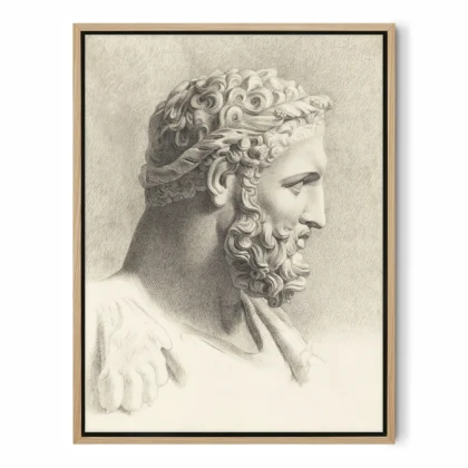 Hercules Wall Art – Antique Drawing by Antonius Bouchout