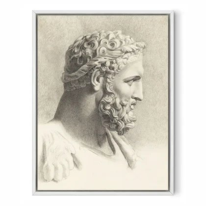 Hercules Wall Art – Antique Drawing by Antonius Bouchout