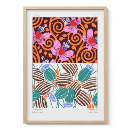 Art Deco Floral Pattern Print by E. A. Seguy