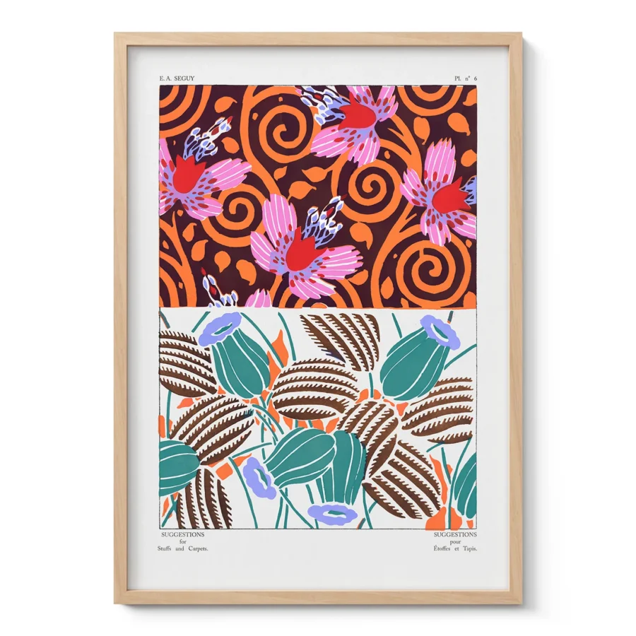 Art Deco Floral Pattern Print by E. A. Seguy