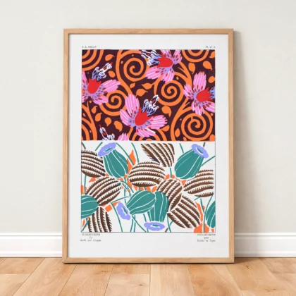 Art Deco Floral Pattern Print by E. A. Seguy