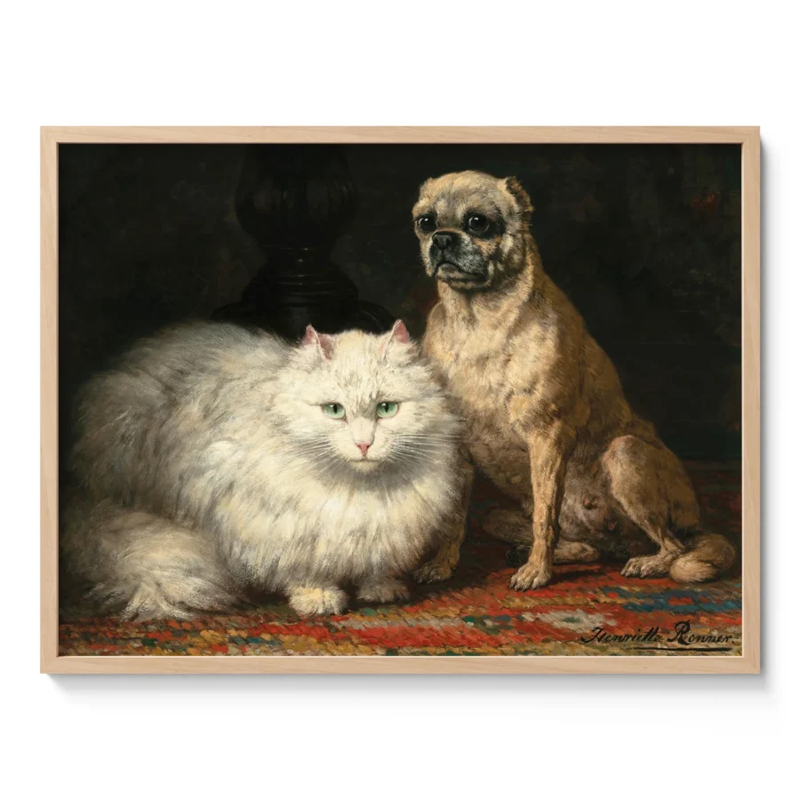 Cat and Dog Wall Art – Two Friends by Henriëtte Ronner-Knip