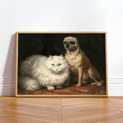 Cat and Dog Wall Art – Two Friends by Henriëtte Ronner-Knip