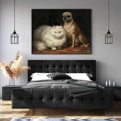 Cat and Dog Wall Art – Two Friends by Henriëtte Ronner-Knip