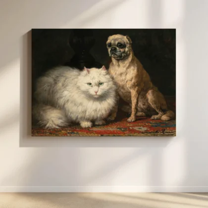Cat and Dog Wall Art – Two Friends by Henriëtte Ronner-Knip