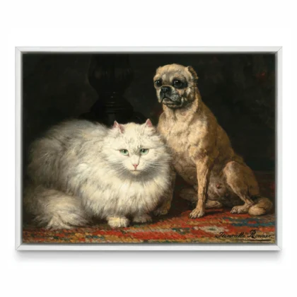 Cat and Dog Wall Art – Two Friends by Henriëtte Ronner-Knip