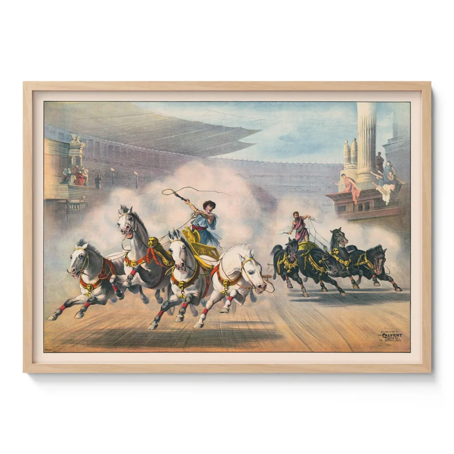 Chariot Racing Poster – Vintage Horse Wall Art
