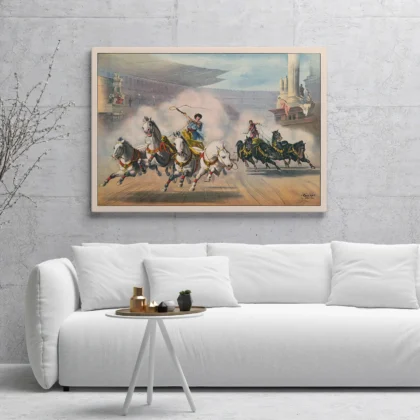 Chariot Racing Poster – Vintage Horse Wall Art