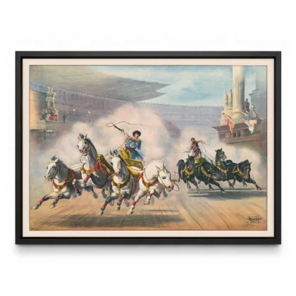 Chariot Racing Poster – Vintage Horse Wall Art