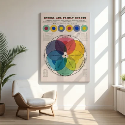 Color Wheel Print – Vintage Chromatic Scale of Colors