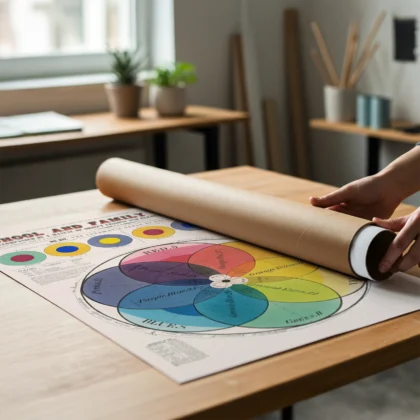 Color Wheel Print – Vintage Chromatic Scale of Colors