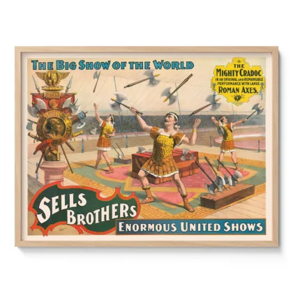 Vintage Circus Poster – Axe Throwing Show