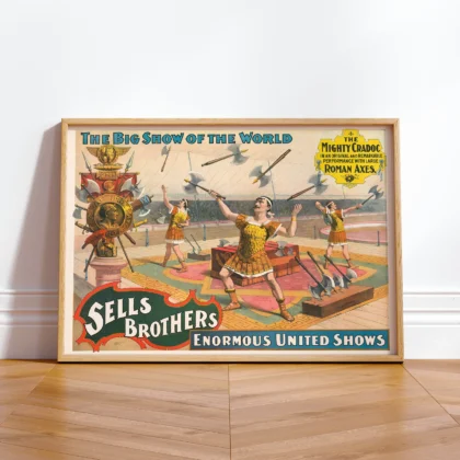 Vintage Circus Poster – Axe Throwing Show