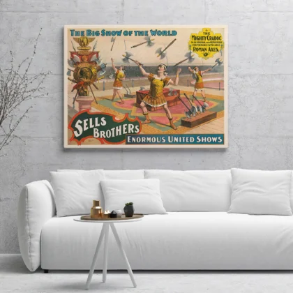 Vintage Circus Poster – Axe Throwing Show