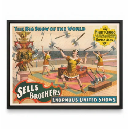 Vintage Circus Poster – Axe Throwing Show
