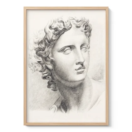 Vintage Greek Statue Print by Johannes Tavenraat