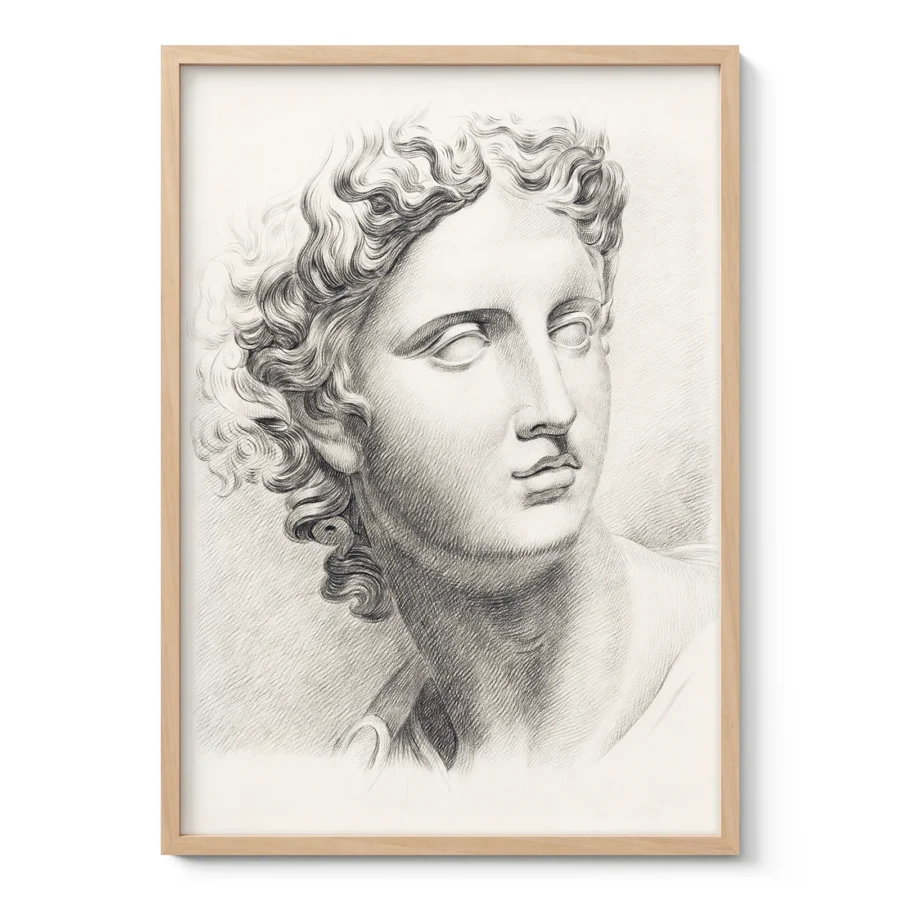 Vintage Greek Statue Print by Johannes Tavenraat
