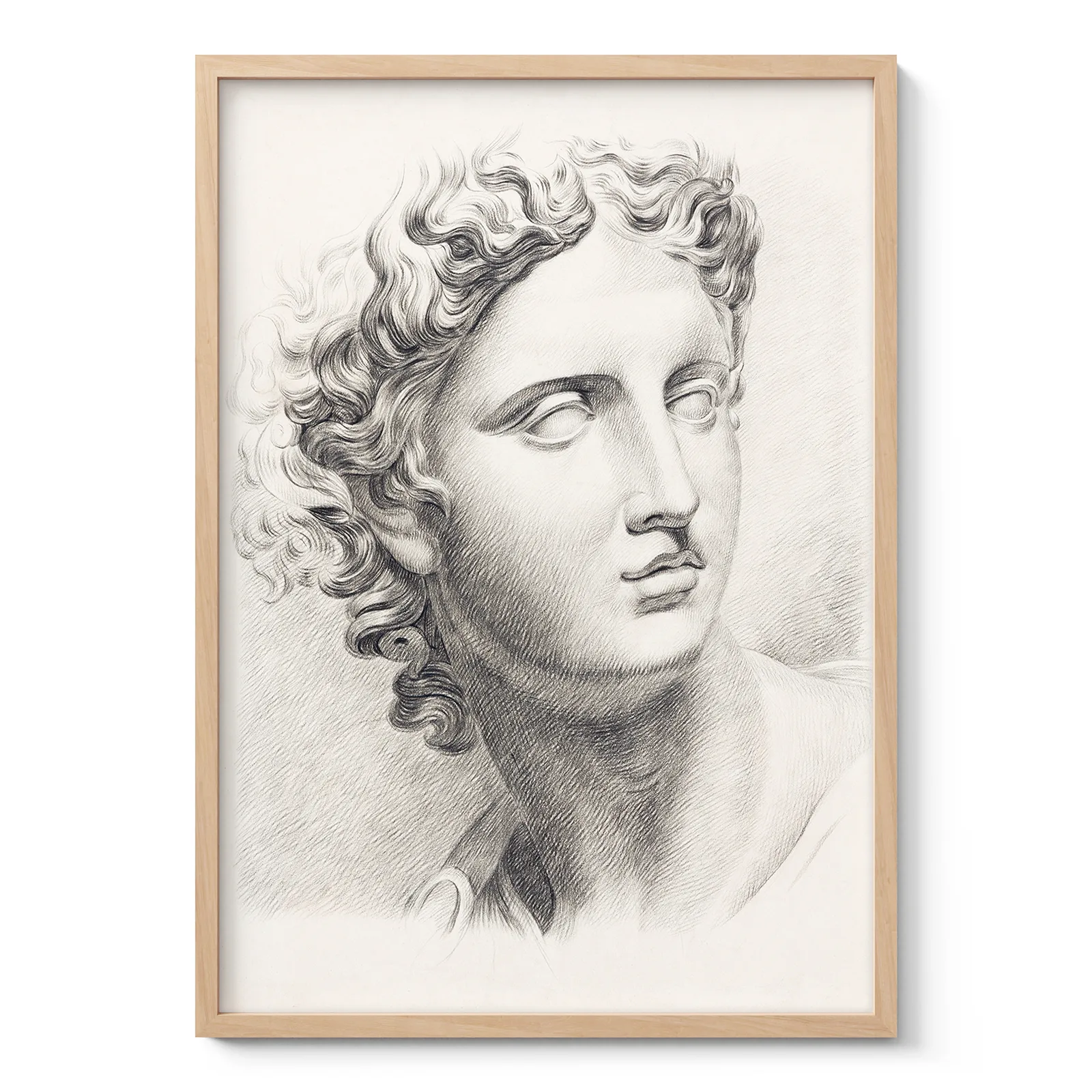 Vintage Greek Statue Print by Johannes Tavenraat