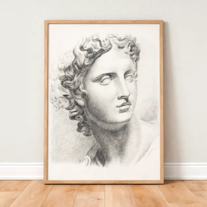 Vintage Greek Statue Print by Johannes Tavenraat