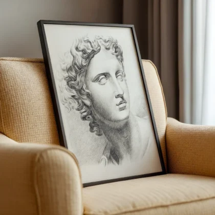 Vintage Greek Statue Print by Johannes Tavenraat