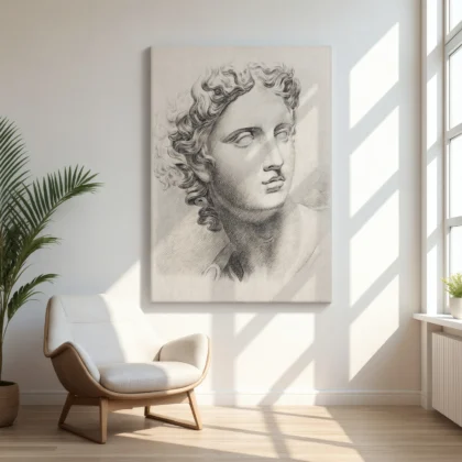 Vintage Greek Statue Print by Johannes Tavenraat