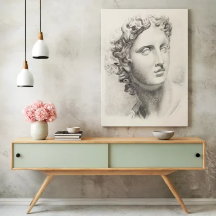 Vintage Greek Statue Print by Johannes Tavenraat