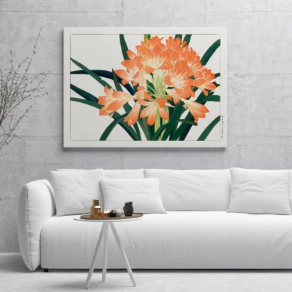 Japanese Floral Print by Tanigami Konan – Clivia Flowers